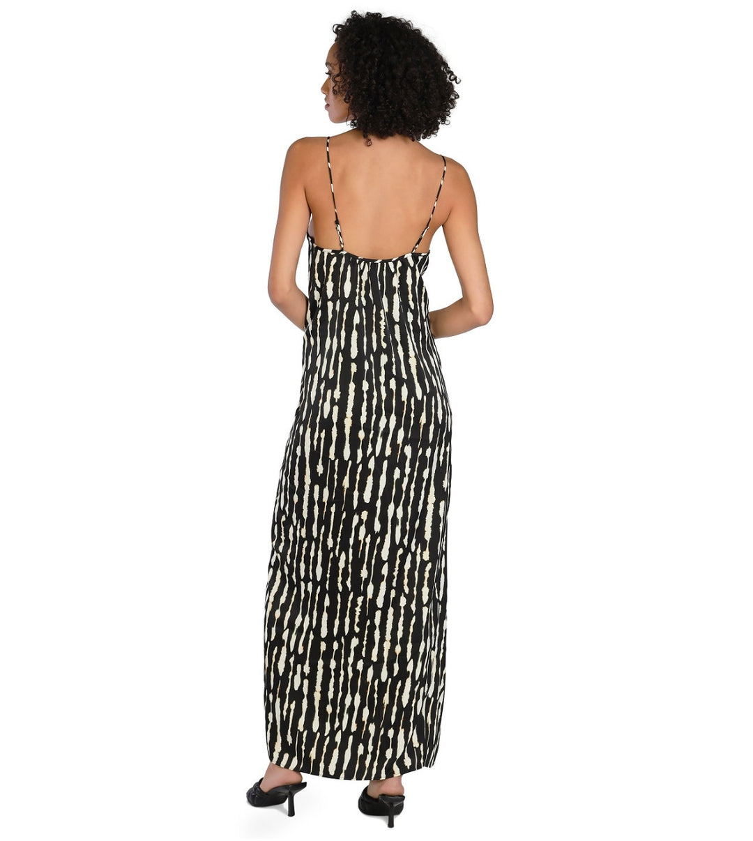 Bar III Women's Nicole Williams English Printed Side-Slit Maxi Dress Size M