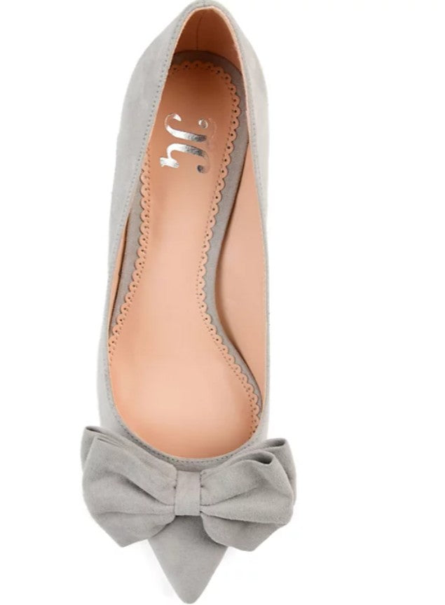Journee Collection Women's Orana Bow Heels Shoes Grey Size 11