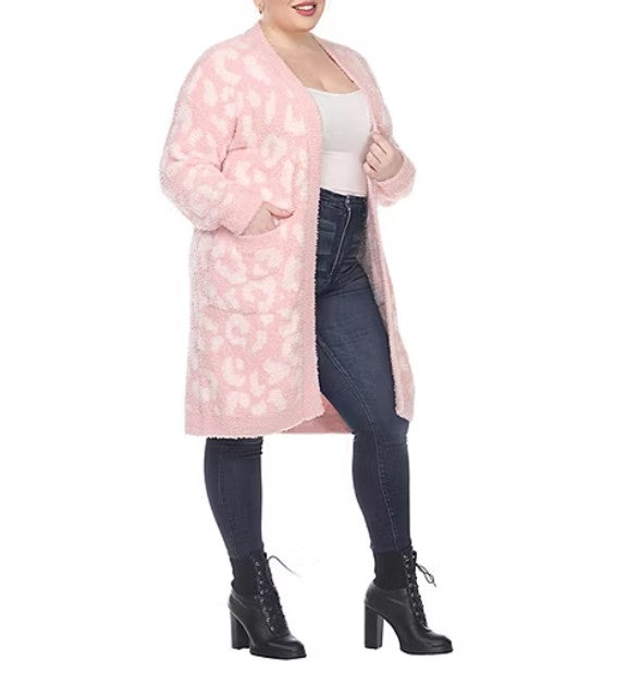 White Mark Women's Midweight Coat Pink Plus Size 2XL/3XL