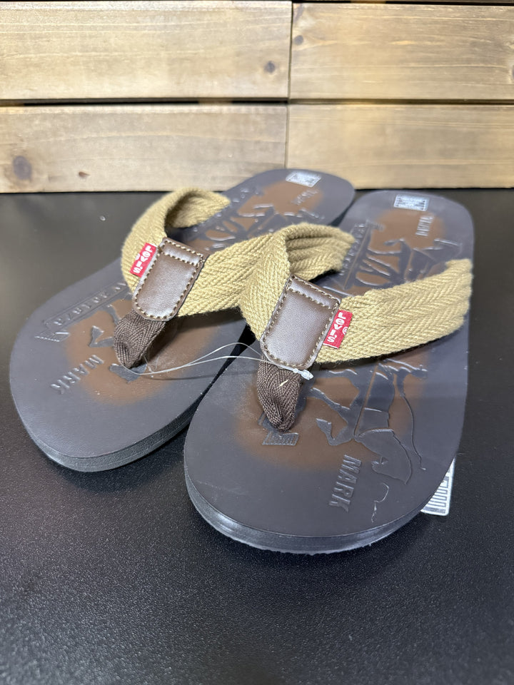 Levi's Men's Comfort Two Horse Slip-on Sandals Brown Size 9