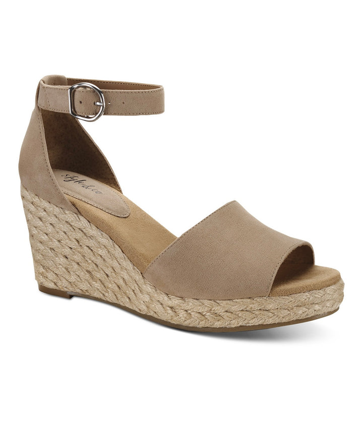 Style & Co. Women's Seleeney Wedge Sandals Light Taupe Size 10 M