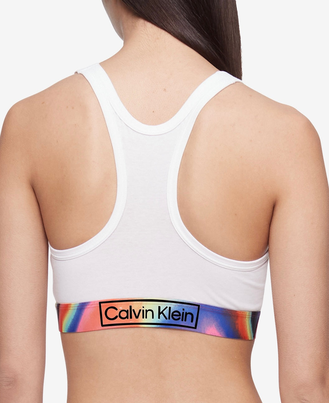 Calvin Klein Women's Reimagined Heritage Pride Bralette White Size L