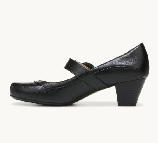 LifeStride Women's Rozz Mary Jane Pump Block Heels Black Size 7.5
