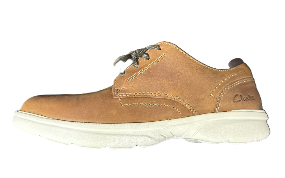 Clarks Collection Men's Bradley Plain Shoes Light Brown Leather Size 7 M
