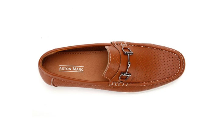 Aston Marc Men's Perforated Classic Driving Shoes Tan Size 8.5 M