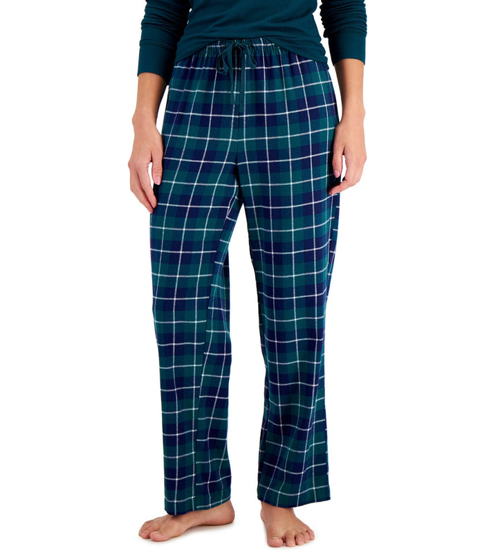 Charter Club Women's Yarn Dyed Flannel Plaid Pajama Pants Rare Emerald Plaid