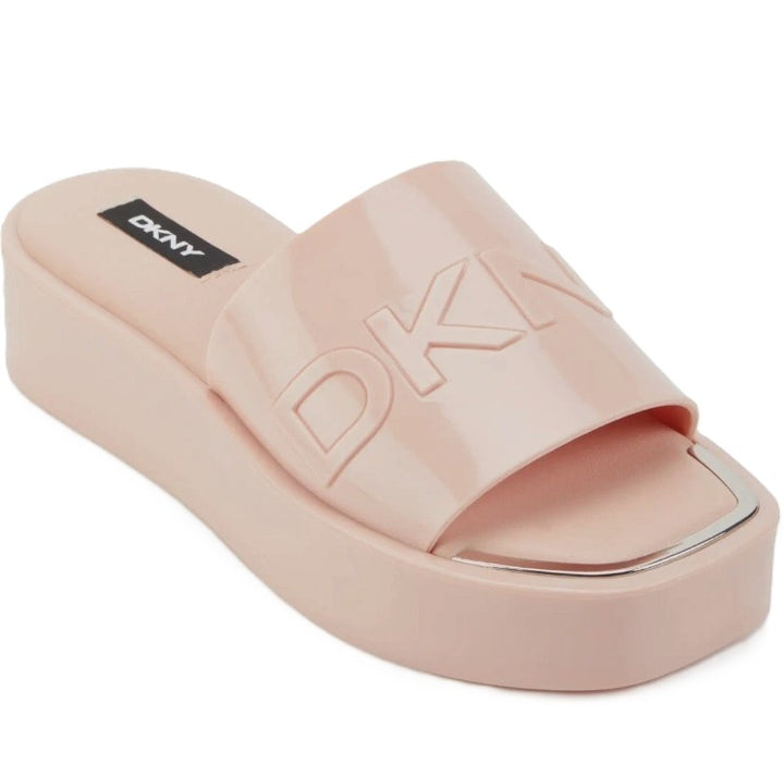DKNY Women's Laren Platform Slide Sandals Pink Blush Wod Size 6