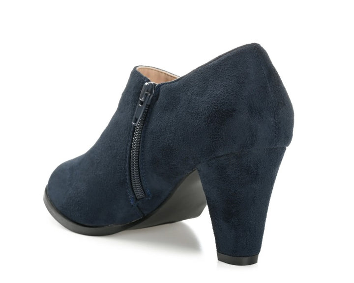 Journee Collection Women's Sanzi Comfort Insole Block Heel Booties Navy Size 7