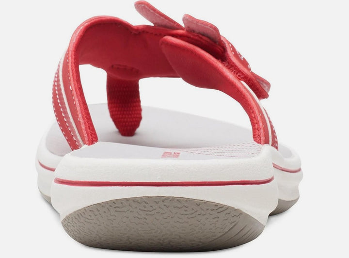 Clarks Women's Cloudsteppers Breeze Opal H Flip-Flops Sandals Cherry Synthetic