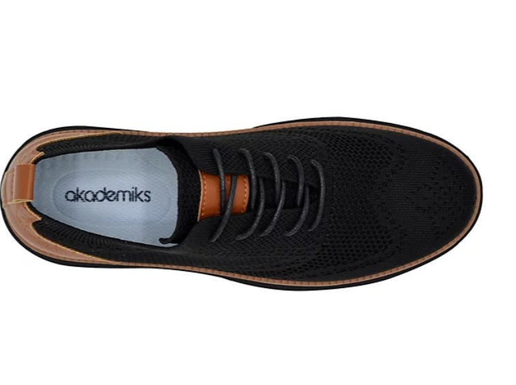 Akademiks Men's Olney Wingtip Knit Oxford Shoes Black Size 10 M