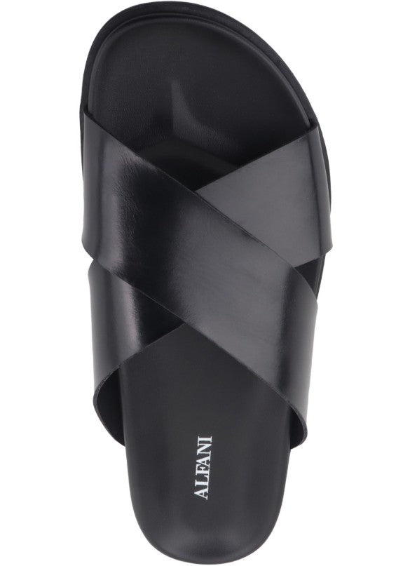 Alfani Men's Slip On Wallace Banded Sandals Black Size 11.5