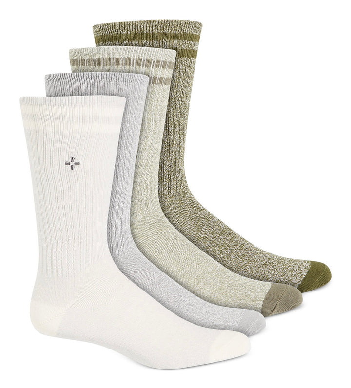 Sun + Stone Men's 4-Pk. Double Stripe Socks Olive One Size