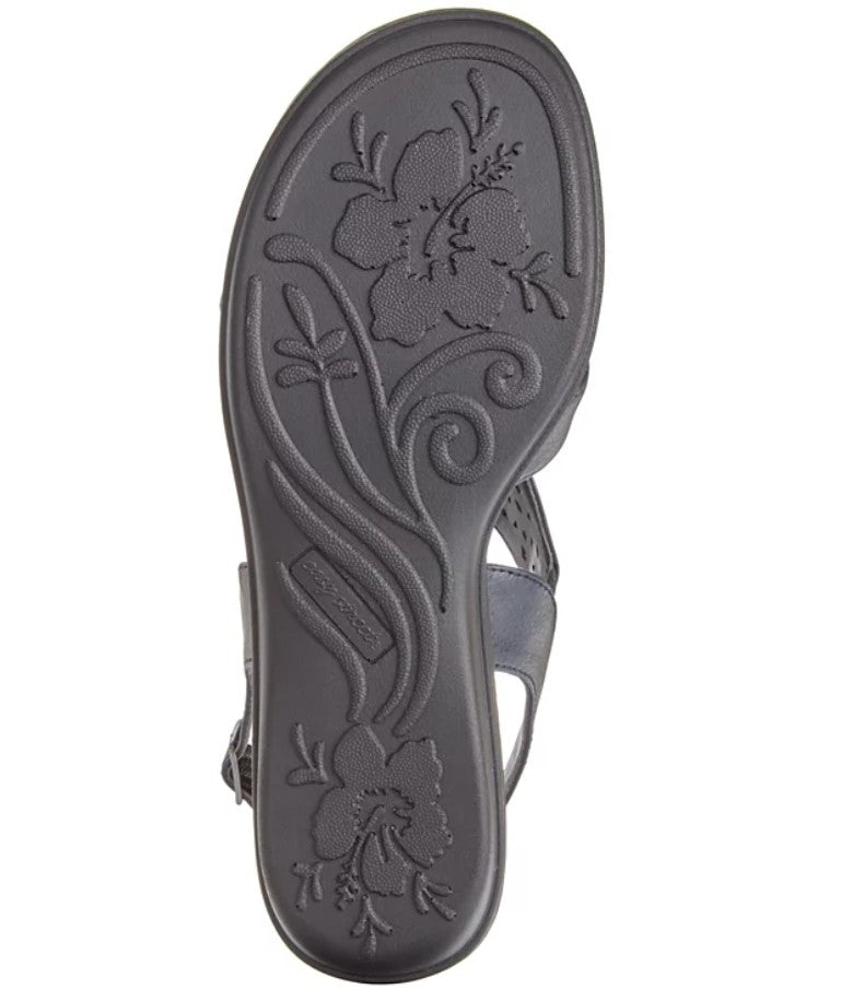 Easy Street Women's Buckle Closure Bolt Sandals Navy Size 9