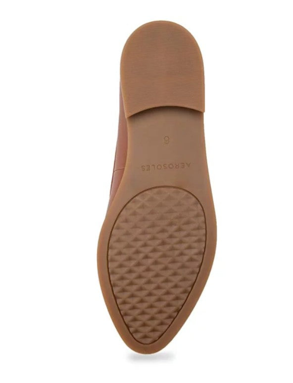 Aerosoles Women's East Side Two Tailored Slip On Loafers Dark Tan Leather Size 8