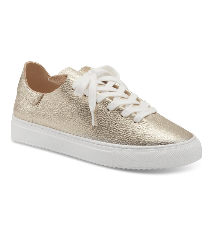 Charter Club Women's Padmaa Lace-Up Sneakers Shoes Gold Leather Size 6M