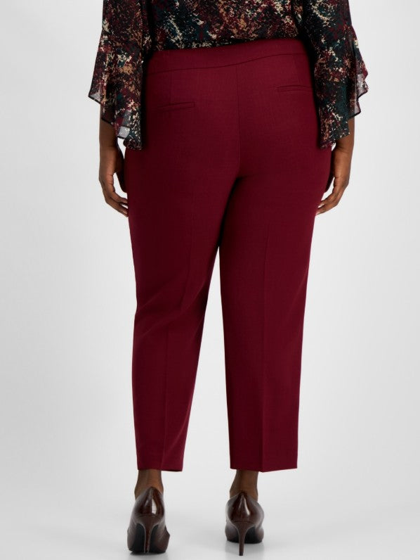 Kasper Women's Stretch Crepe Slim Leg Pant Shiraz Plus Size 22W