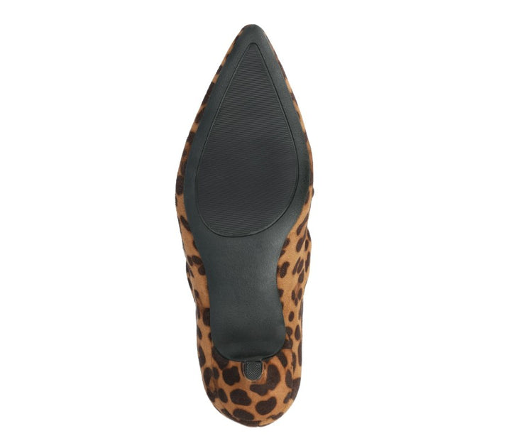 Journee Collection Women's Pointed Toe Kitten Heel Slip On Boots Leopard Size 9