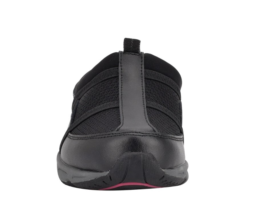 Easy Spirit Women's Argyle Mesh Clogs Shoes Black Leather Size 8