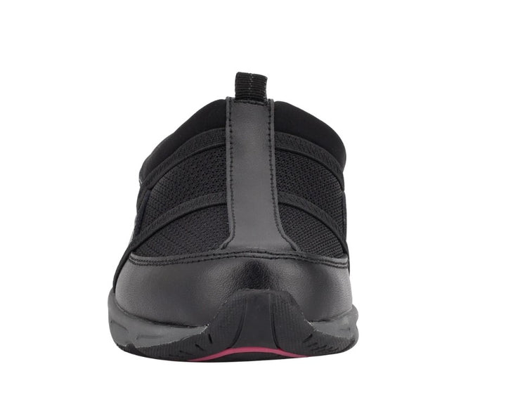 Easy Spirit Women's Argyle Mesh Clogs Shoes Black Leather Size 8