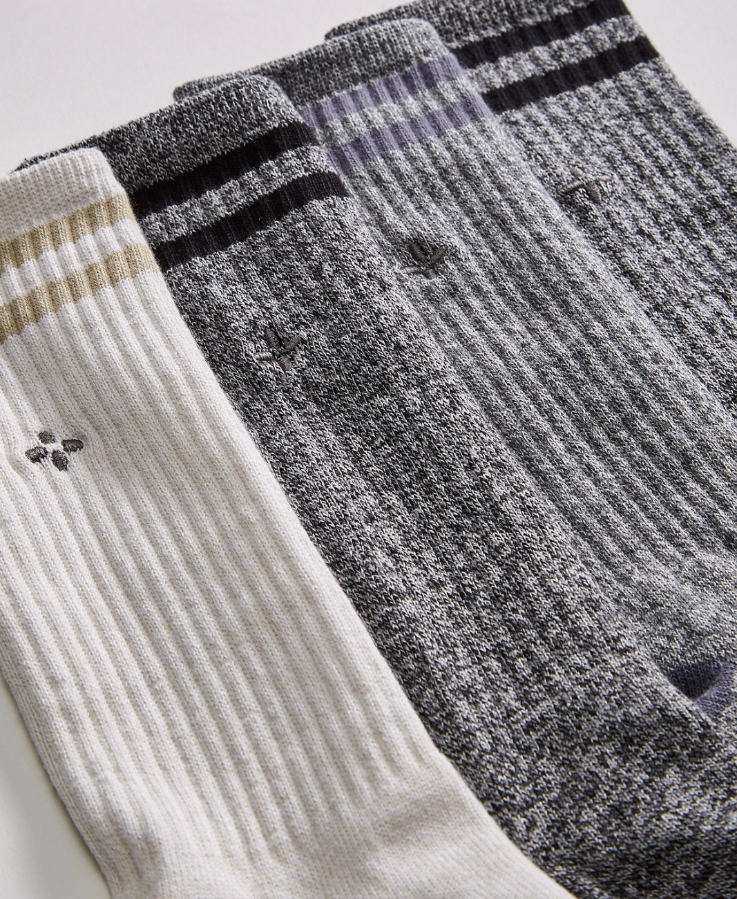 Sun + Stone Men's 4-Pk. Double Stripe Crew Socks Grey Size 10-13