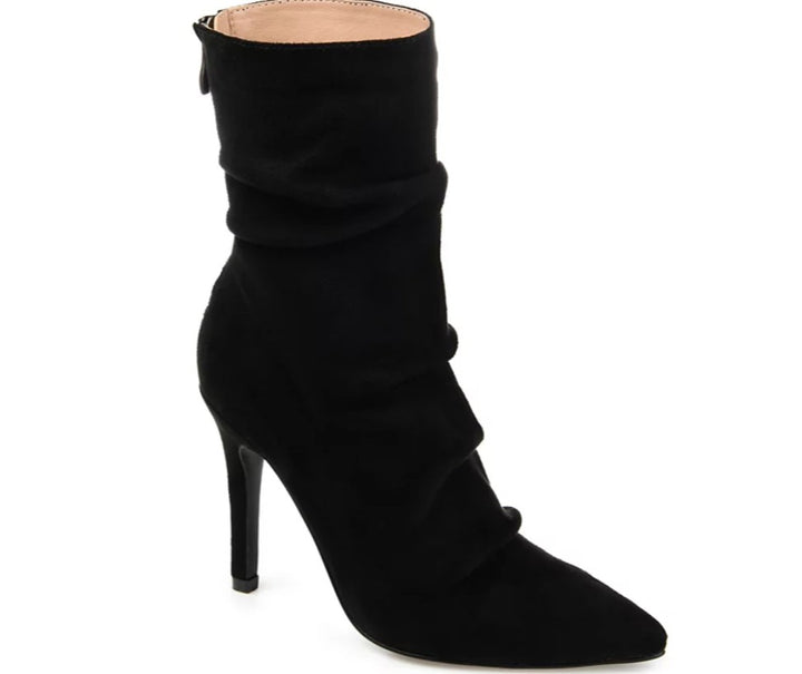 Journee Collection Women's Markie Rouched Stiletto Dress Booties Black Size 10