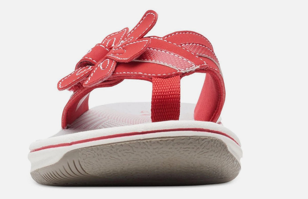 Clarks Women's Cloudsteppers Breeze Opal H Flip-Flops Sandals Cherry Synthetic