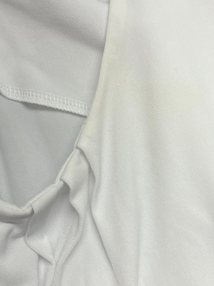 Calvin Klein Women's Sleeveless Pleat Neck Top White Size 6