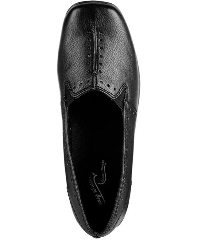 Easy Street Women's Square Slosed-Toe Purpose Flats Shoes Black Size 12 M