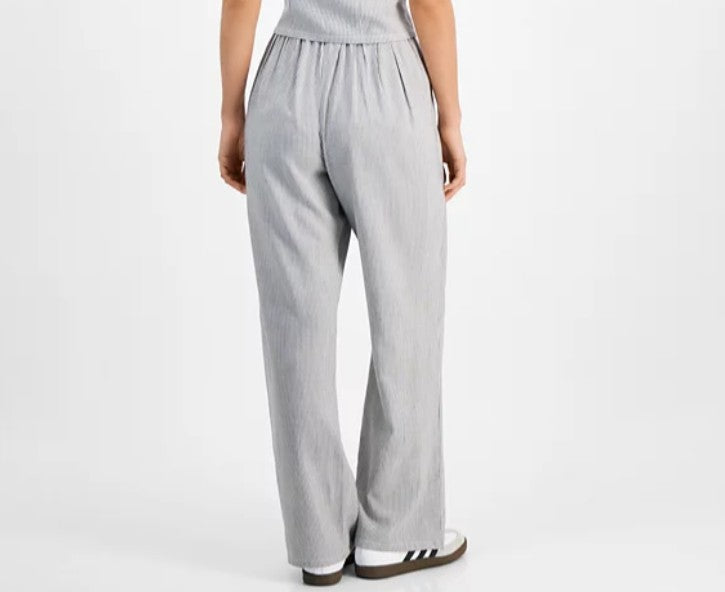 And Now This Women's Striped Wide Leg Pants Black White Stripe Size L