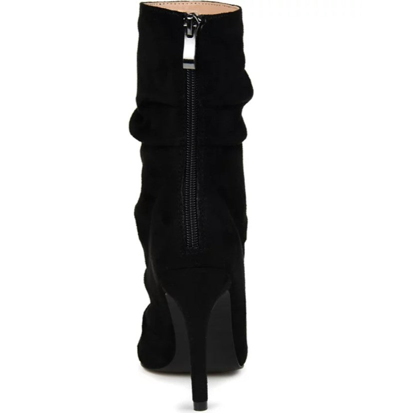 Journee Collection Women's Markie Rouched Stiletto Dress Booties Black Size 10