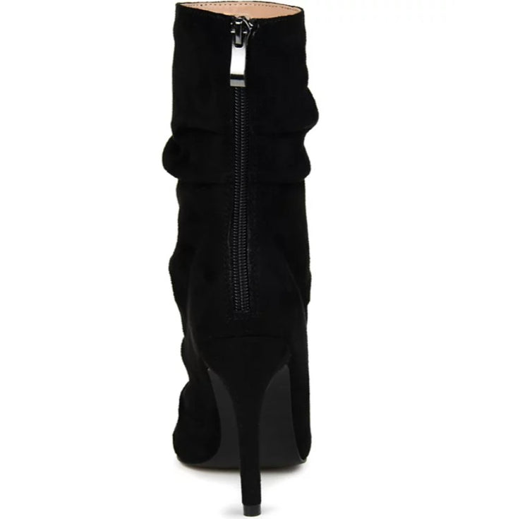Journee Collection Women's Markie Rouched Stiletto Dress Booties Black Size 10