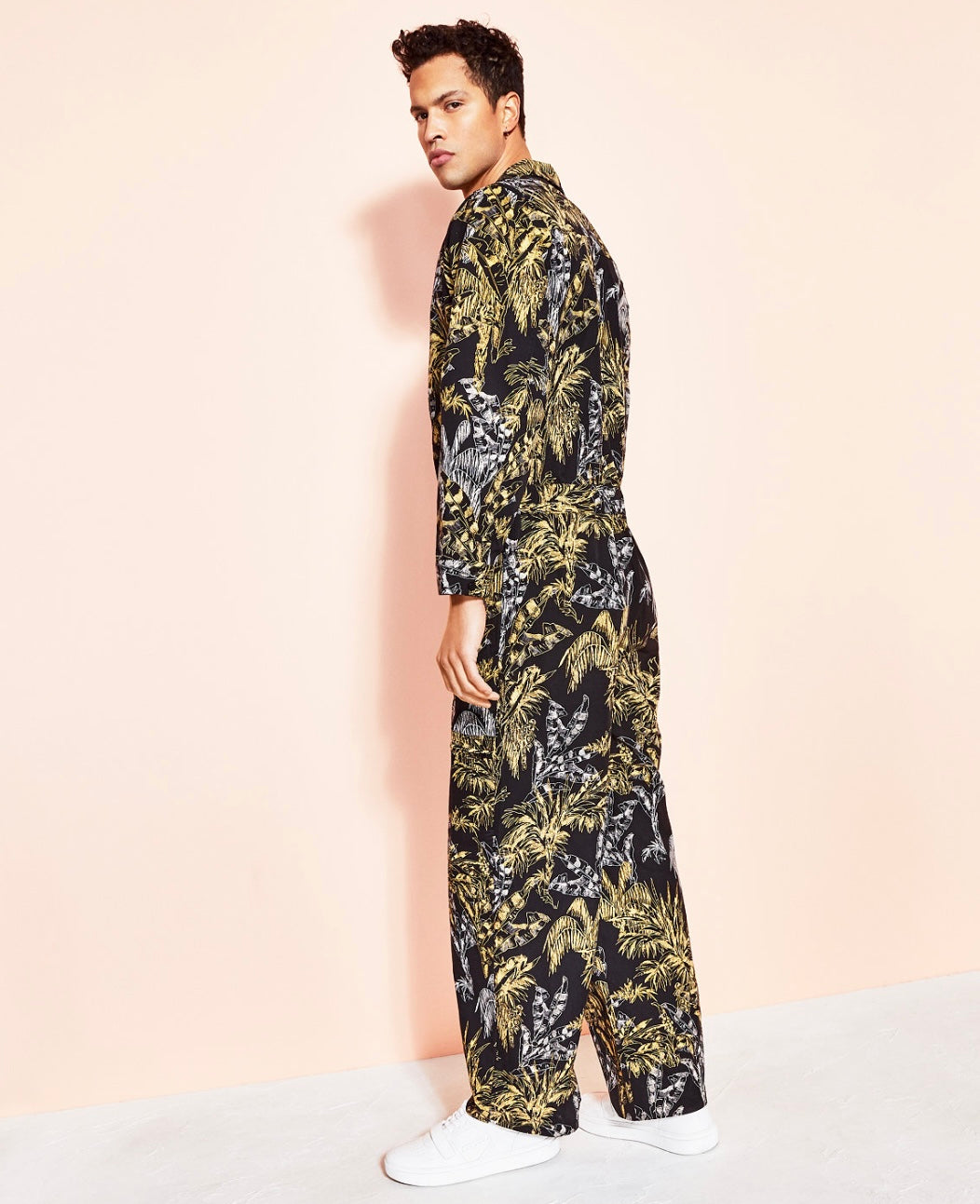 Royalty Maluma Men's Palm Tree Jumpsuit Tropical Print Size 30