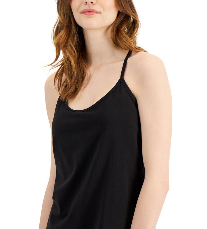 Jenni Women's Scoop Neckline Shelf-Bra Cami Top Classic Black Size XL