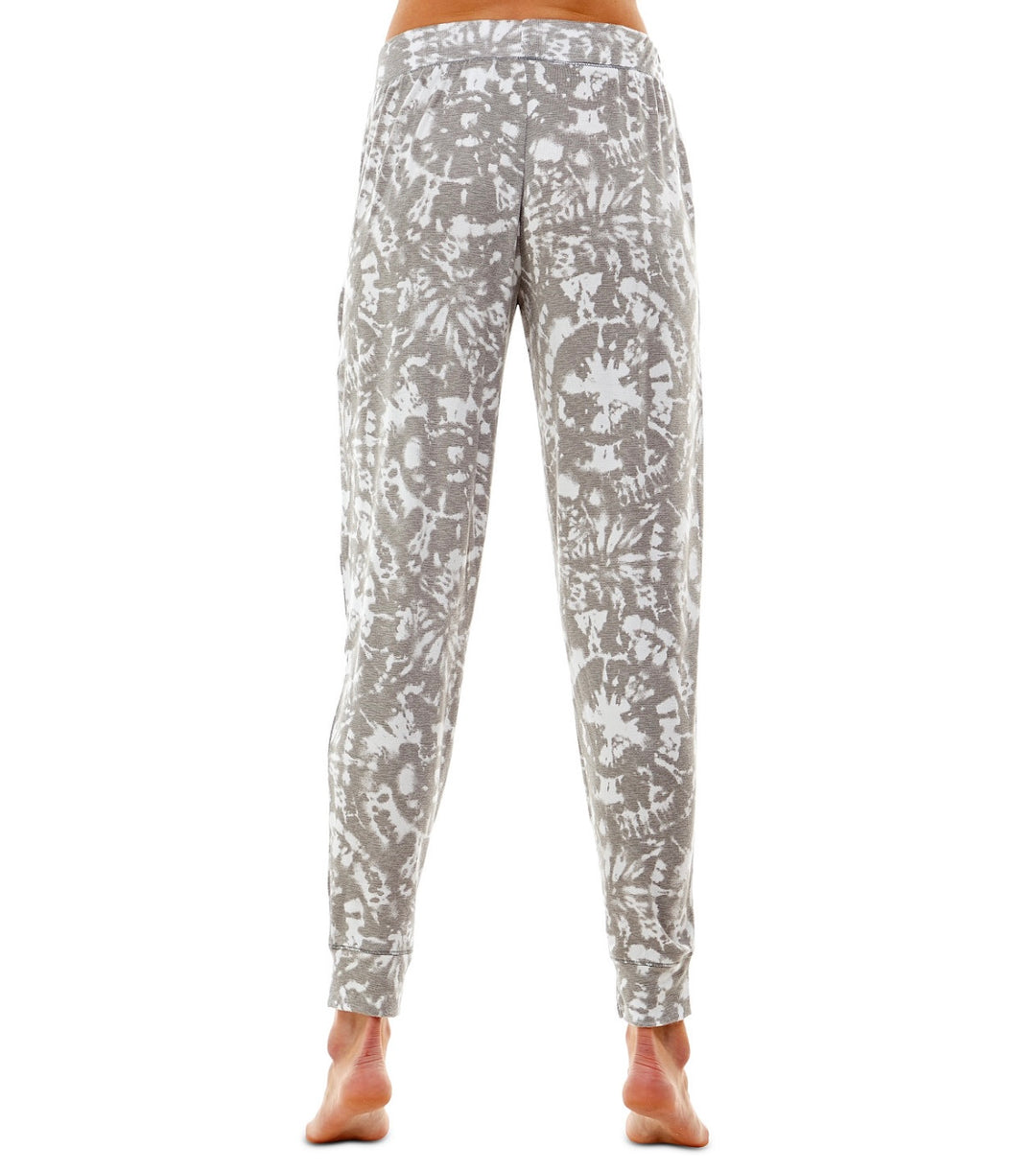 Roudelain Women's Whisperluxe Printed Jogger Pajama Pants Soft Silver Size L