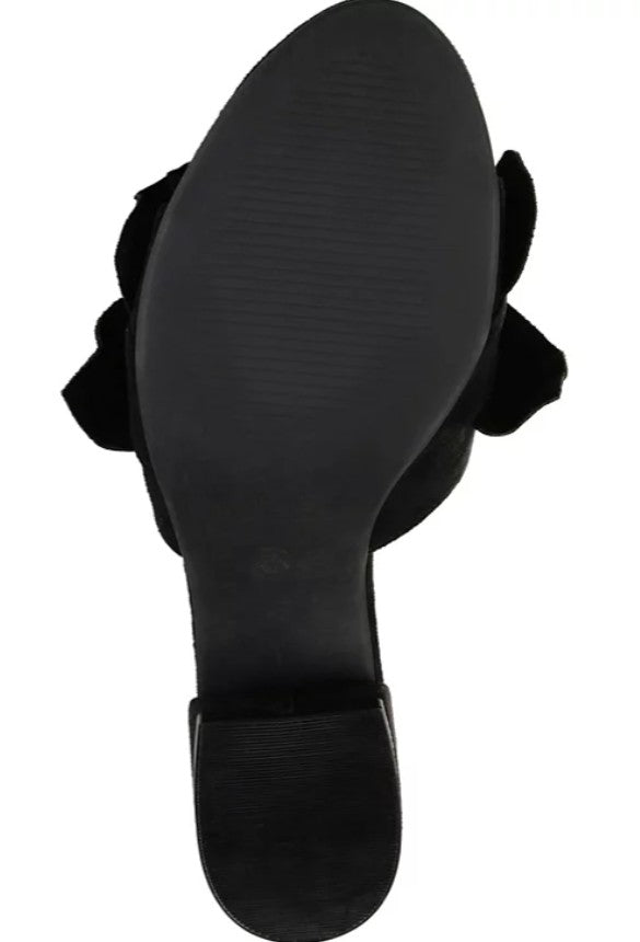 Journee Collection Women's Sabica Ruffle Slip On Dress Sandals Black Size 6.5