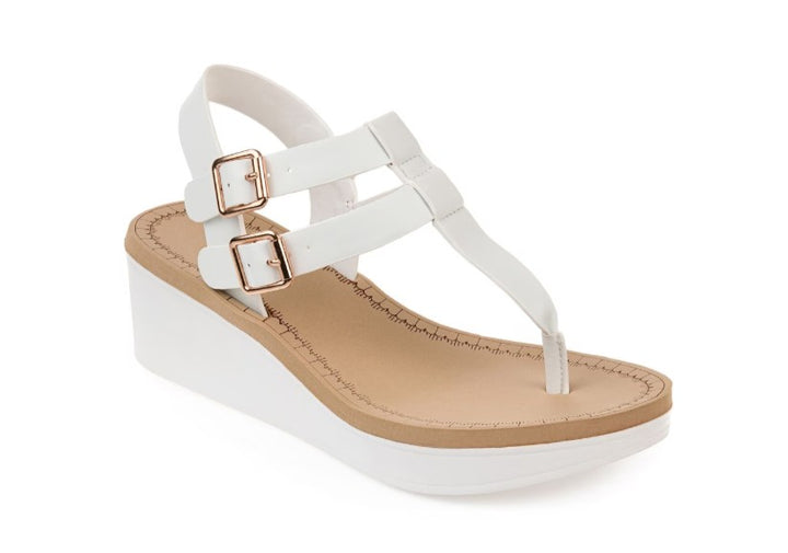 Women's Tru Comfort Foam Bianca Wedge Sandals White Size 5.5