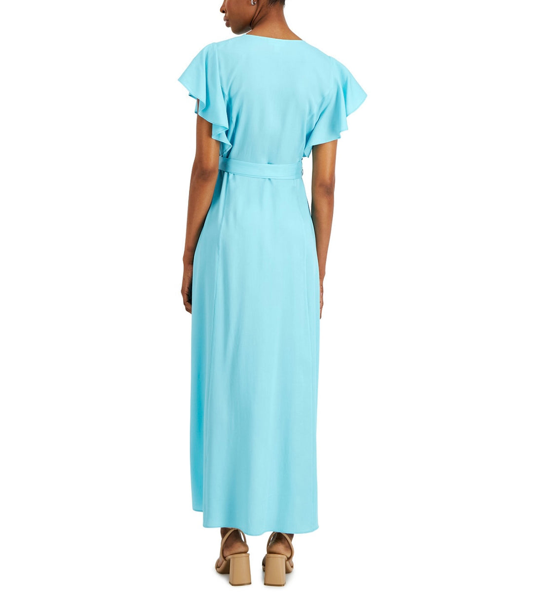 Charter Club Women's Cotton Tie-Waist Midi Dress Light Pool Blue Size XS