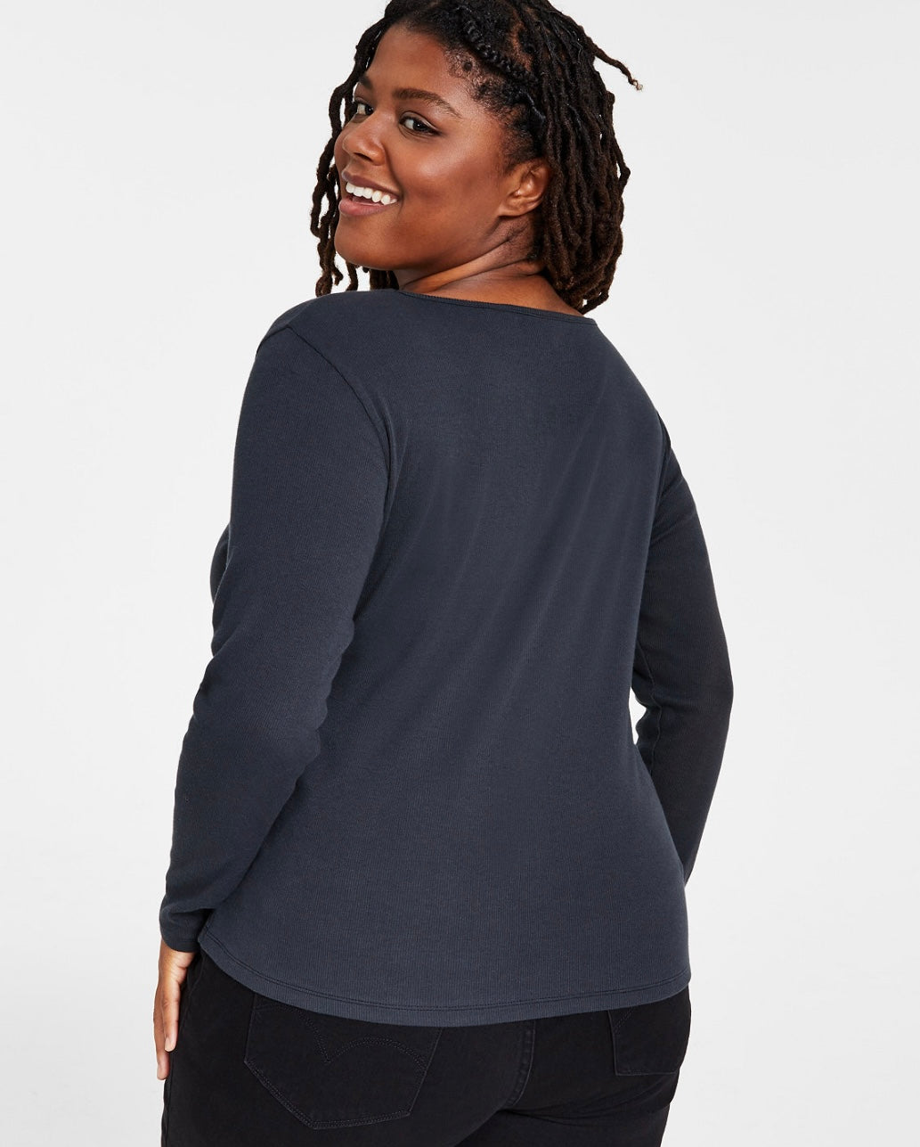 Levi's Women's Plus Size Long Sleeve Crew Neck T-Shirt Black