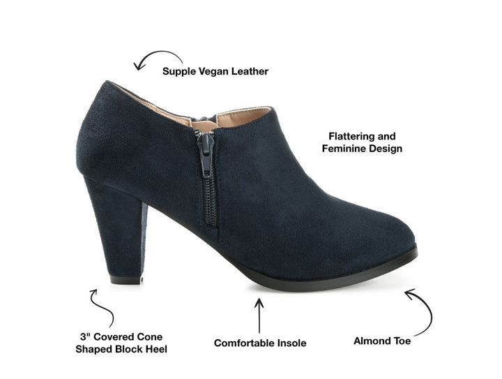 Journee Collection Women's Sanzi Comfort Insole Block Heel Booties Navy Size 7
