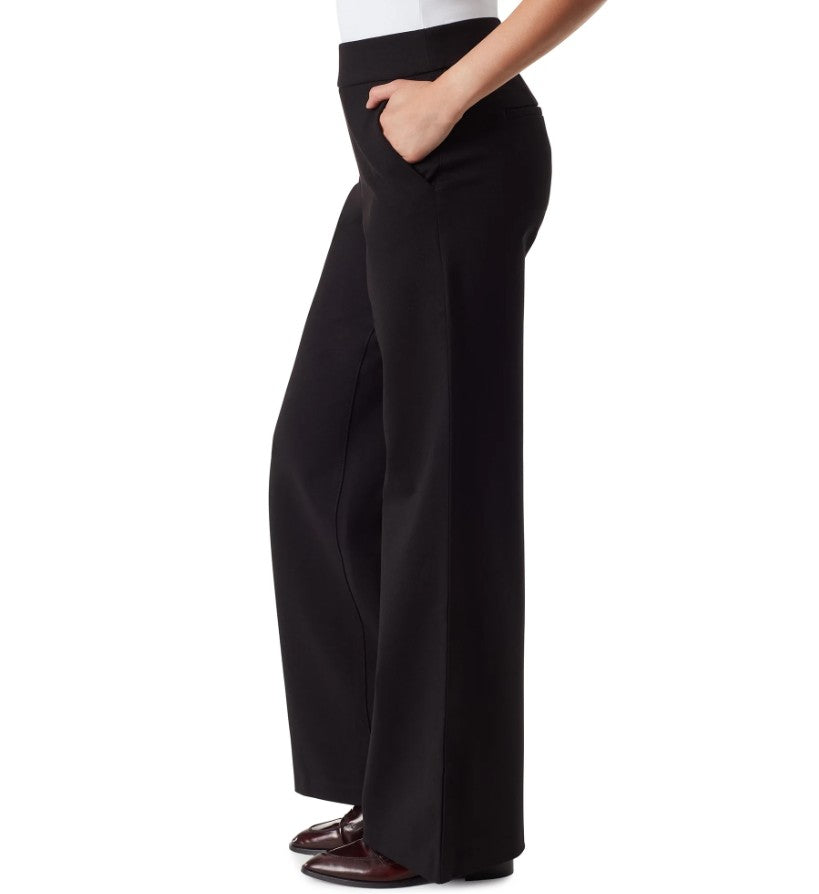 Gloria Vanderbilt Women's High Rise Pull on Trouser Wide Leg Pants Black Size 4