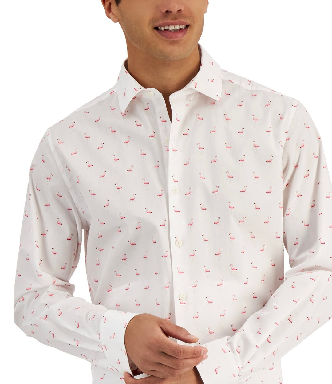 Bar III Men's Slim Fit Flamingo-Print Dress Shirt White Pink Size XL – CL Quality Store Bar III Men's Slim Fit Flamingo-Print Dress Shirt White Pink Size XL – CL Quality Store