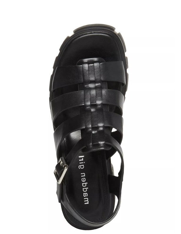 Madden Girl Women's Genesis Platform Lug Sole Fisherman Sandals Black Size 8.5