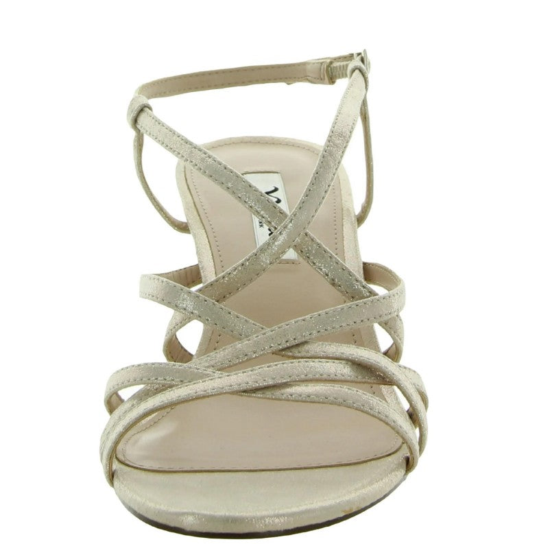 Nina Women's Neptune Leather Open Toe Strappy Sandals Gold Size 7.5