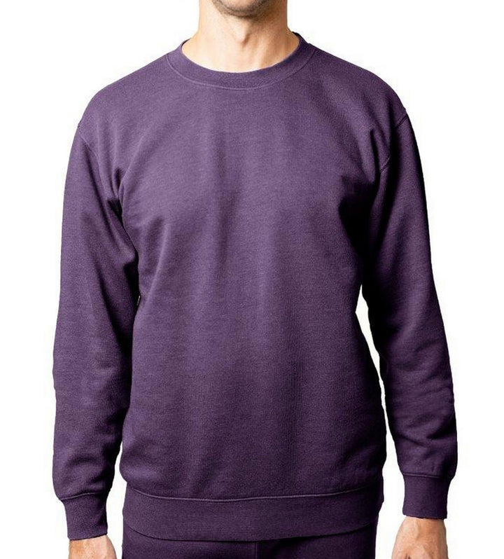 Lazer Men's Crewneck Burnout Fleece Knit Sweatshirt Purple Size S