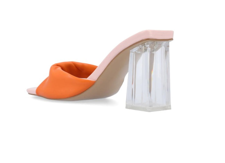 Journee Collection Women's Aylia Twist Slip On Block Heel Sandals Pink Size 6.5