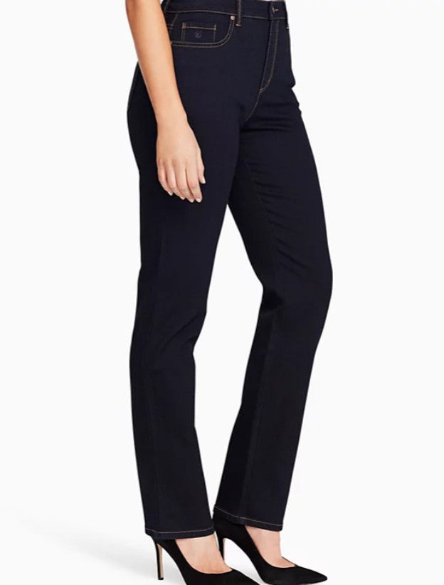 Gloria Vanderbilt Women's Amanda Classic Straight Jeans Rinse Noir Plus Size 18W