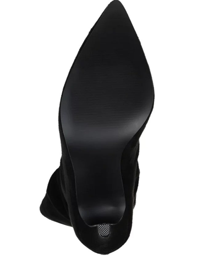 Journee Collection Women's Markie Rouched Stiletto Dress Booties Black Size 10