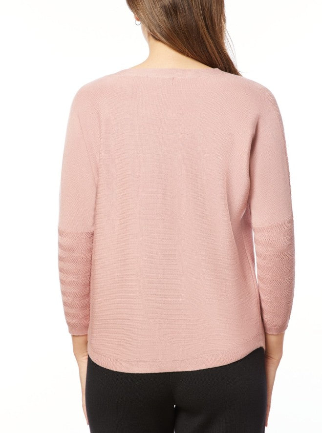 Melissa Paige Women's Boat-Neck Chevron-Stitch Dolman-Sleeve Sweater Size XL