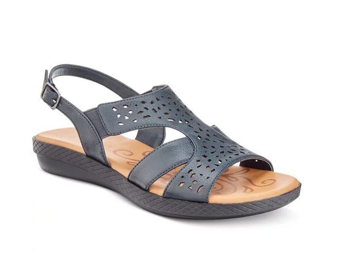 Easy Street Women's Buckle Closure Bolt Sandals Navy Size 9
