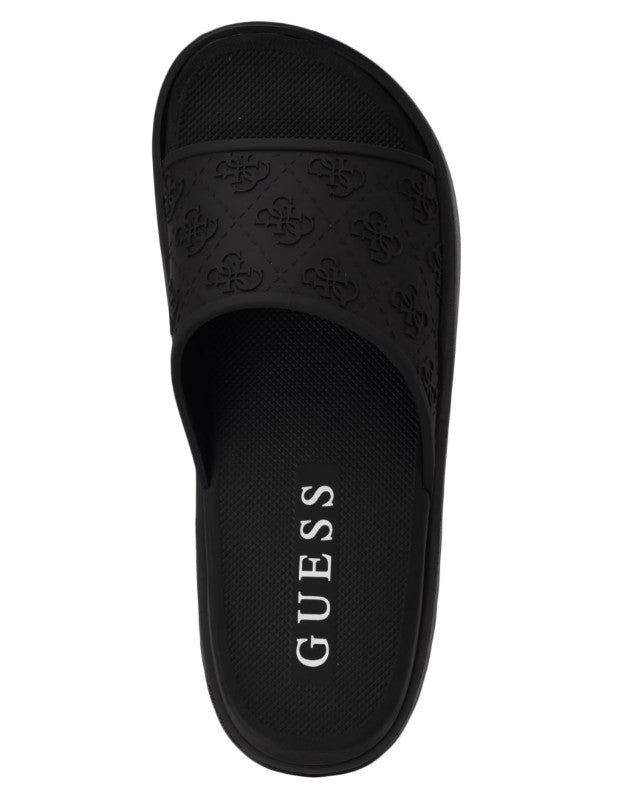 Guess Men's Slips on Magaria Quattro G Slide Sandals Black Size 8M